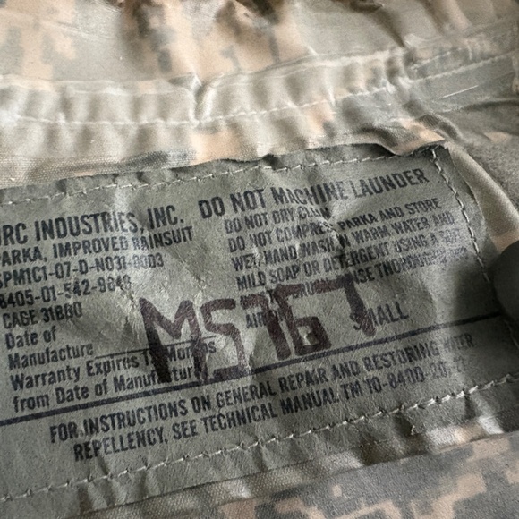 Mens Orc Industries Improved Parka Camo Rainsuit Jacket Size S M L - Picture 7 of 8